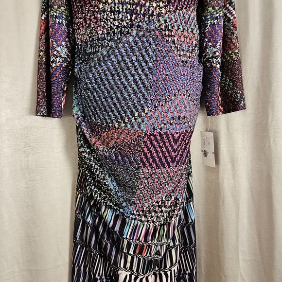 NWT Muse purple blue red green pink multiprint sheath dress Womens 12 - Picture 8 of 9